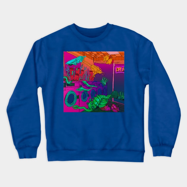 cambrian era laundromat Crewneck Sweatshirt by bhramarii